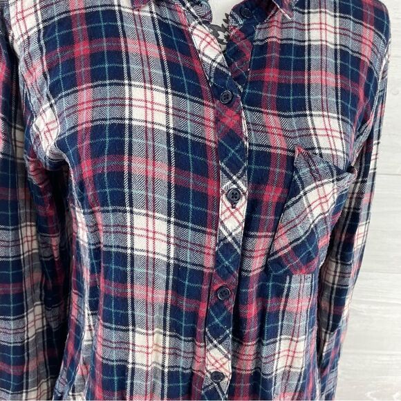 Rails Red Blue Maddox Plaid Flannel Button Down Top - Picture 4 of 11